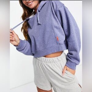 Nike One Training Dri-FIT Fleece Hoodie in Blue Marl Medium